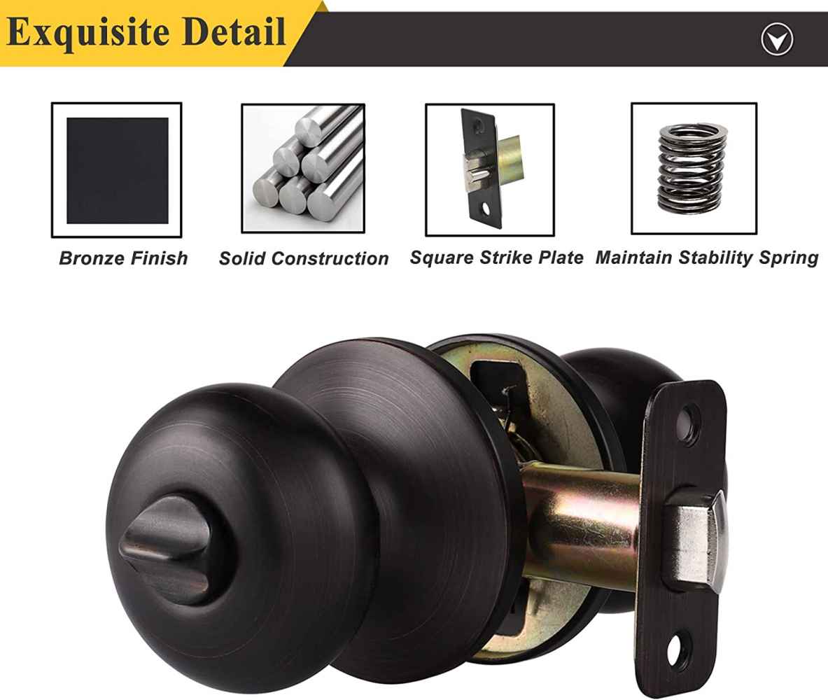 2.5-in. x 0.03-in. Stainless Steel Door Lock In Oil Rubbed Bronze