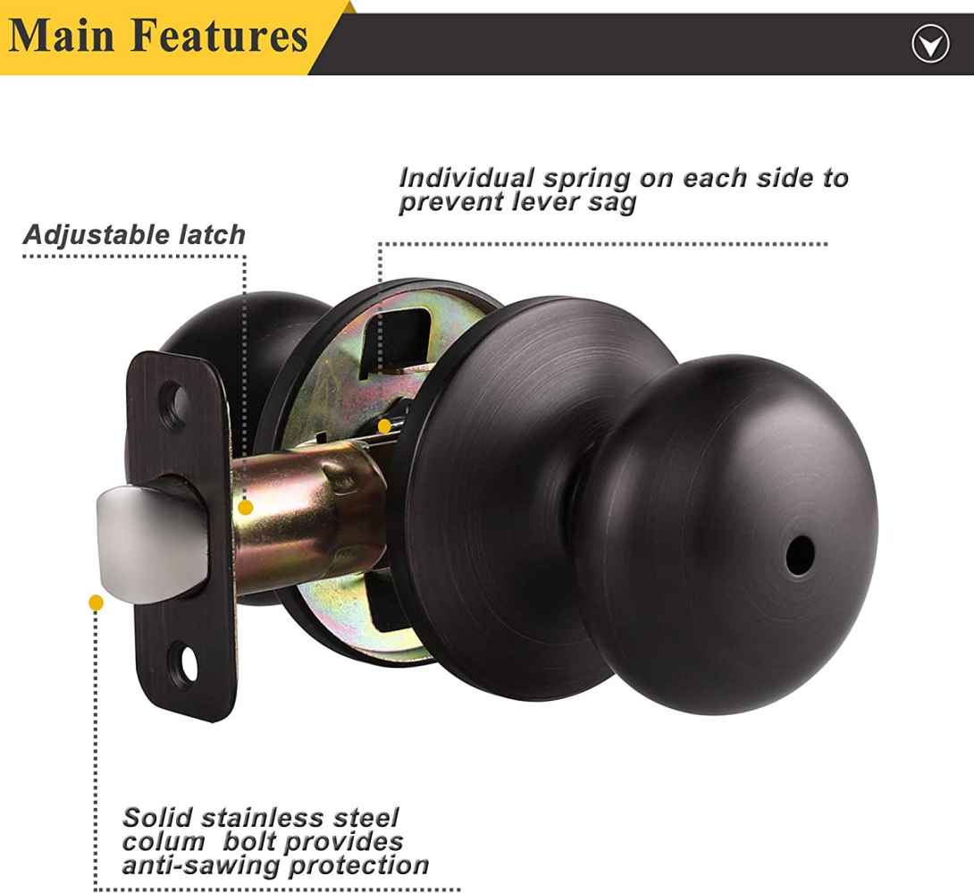 2.5-in. x 0.03-in. Stainless Steel Door Lock In Oil Rubbed Bronze