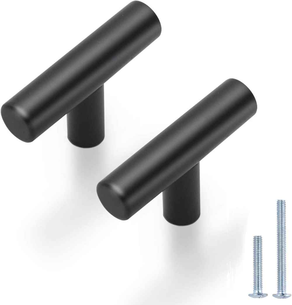 2-in. x 0.03-in. Stainless Steel Cabinet Knob In Black