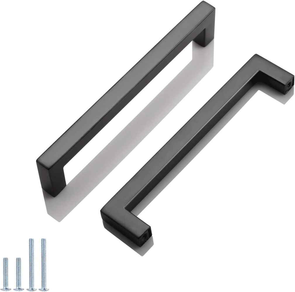 6.7-in. x 1.5-in. Stainless Steel Cabinet Handle In Black