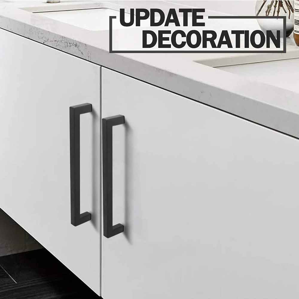 6.7-in. x 1.5-in. Stainless Steel Cabinet Handle In Black
