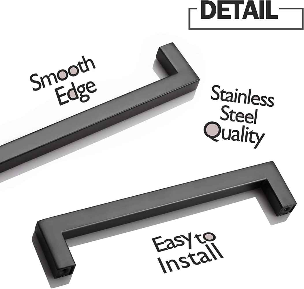 6.7-in. x 1.5-in. Stainless Steel Cabinet Handle In Black