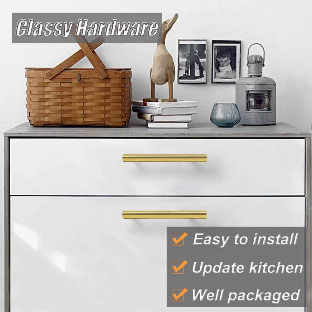 5-in. x 0.01-in. Stainless Steel Cabinet Handle In Gold