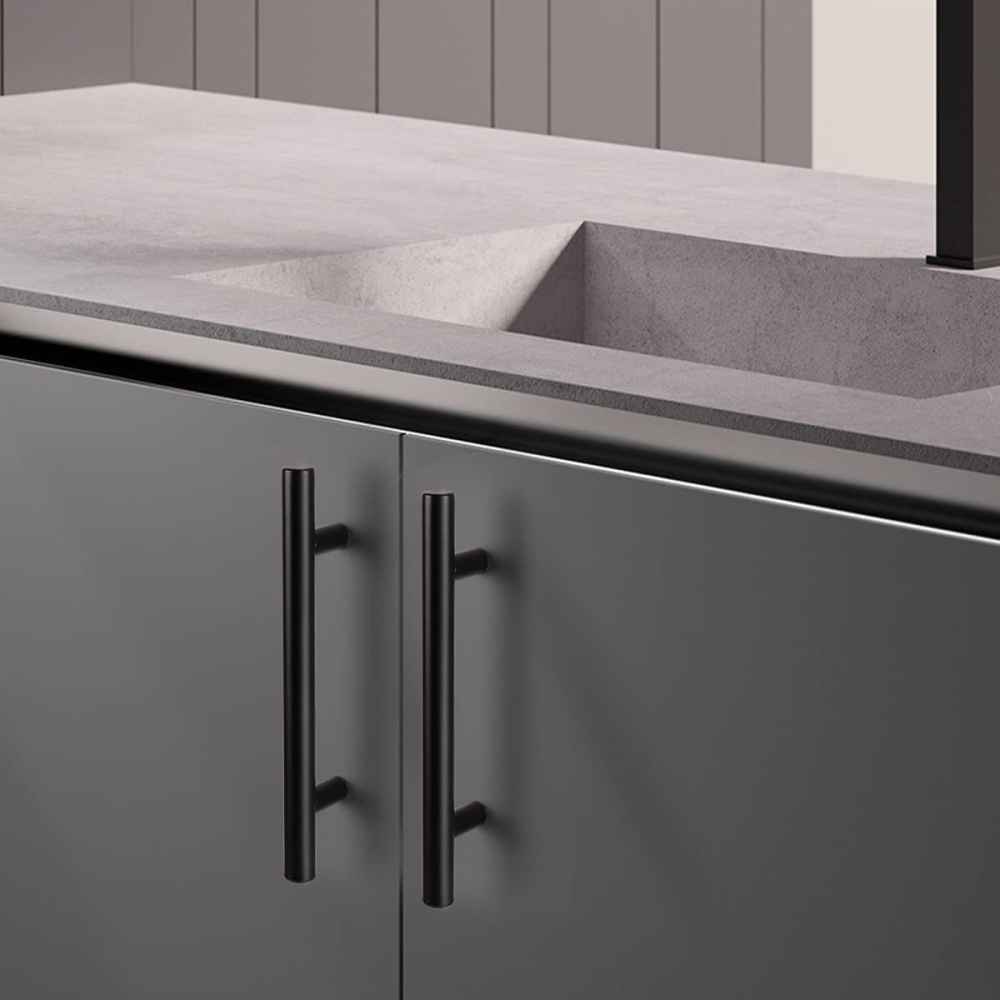 6.04-in. x 1.5-in. Stainless Steel Cabinet Handle In Black