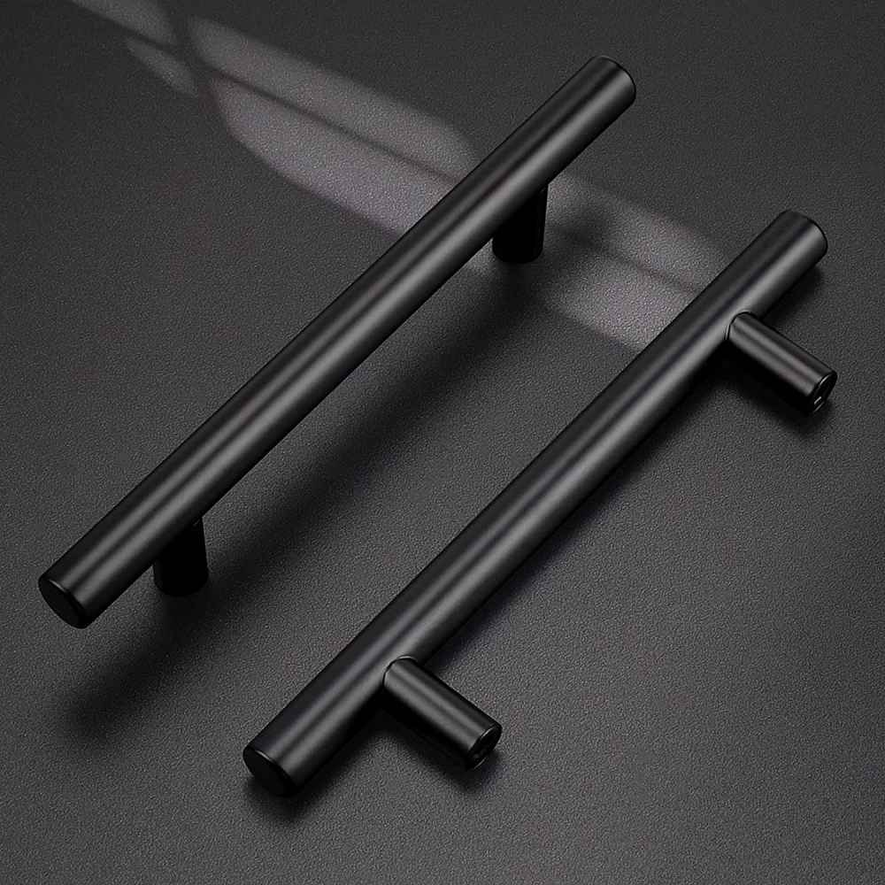6.04-in. x 1.5-in. Stainless Steel Cabinet Handle In Black