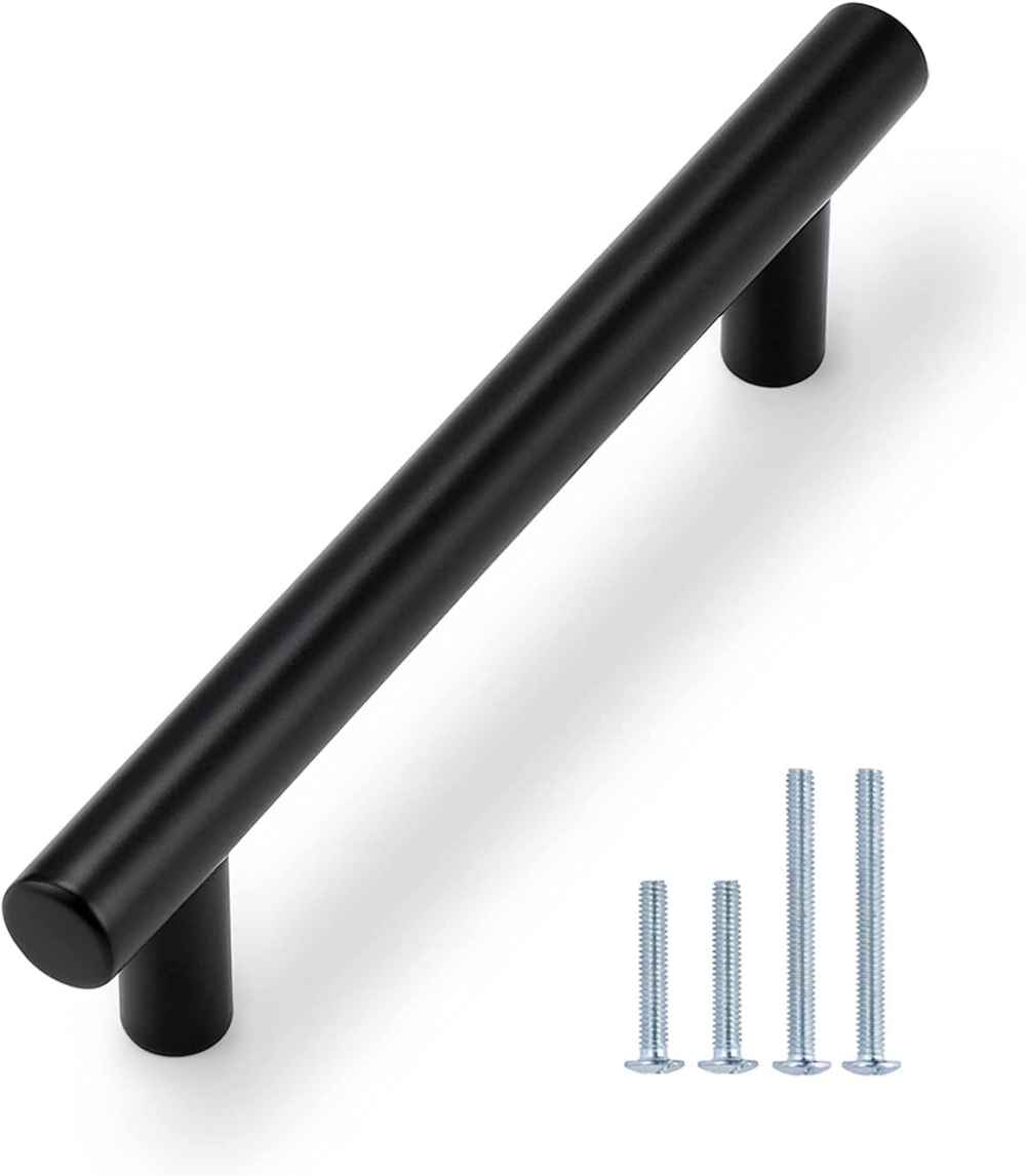 12.06-in. x 1.25-in. Stainless Steel Cabinet Cabinet Handle In Black