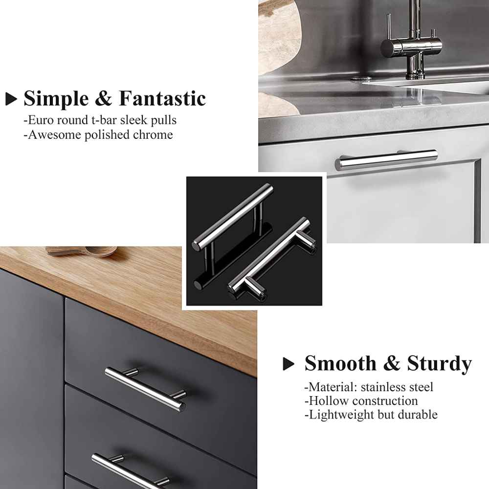 5-in. x 0.04-in. Stainless Steel Cabinet Handle In Chrome