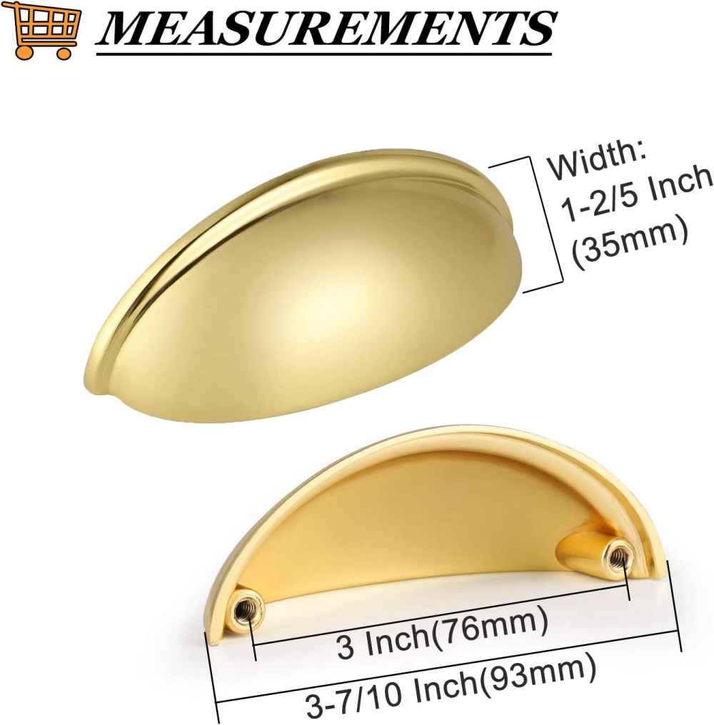 3.07-in. x 0.03-in. Stainless Steel Cabinet Handle In Gold