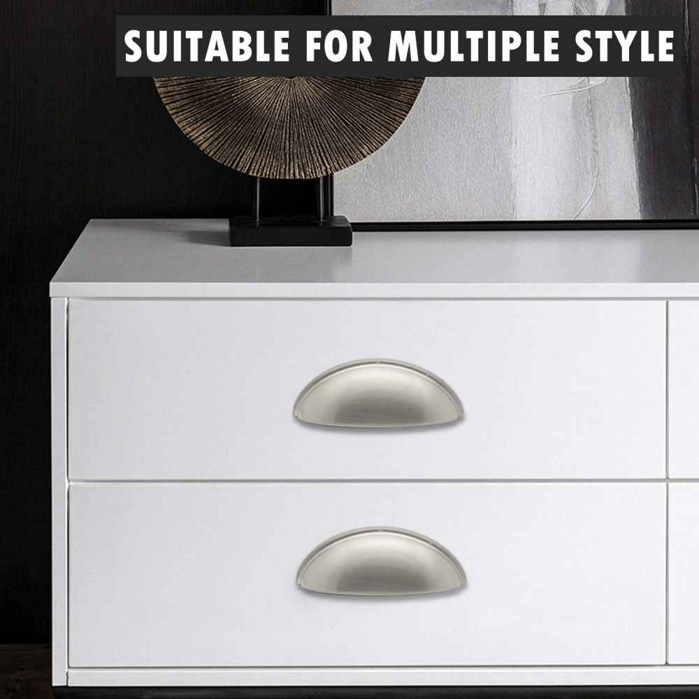 3.07-in. x 0.8-in. Zinc Alloy Cabinet Handle In Brushed Nickel