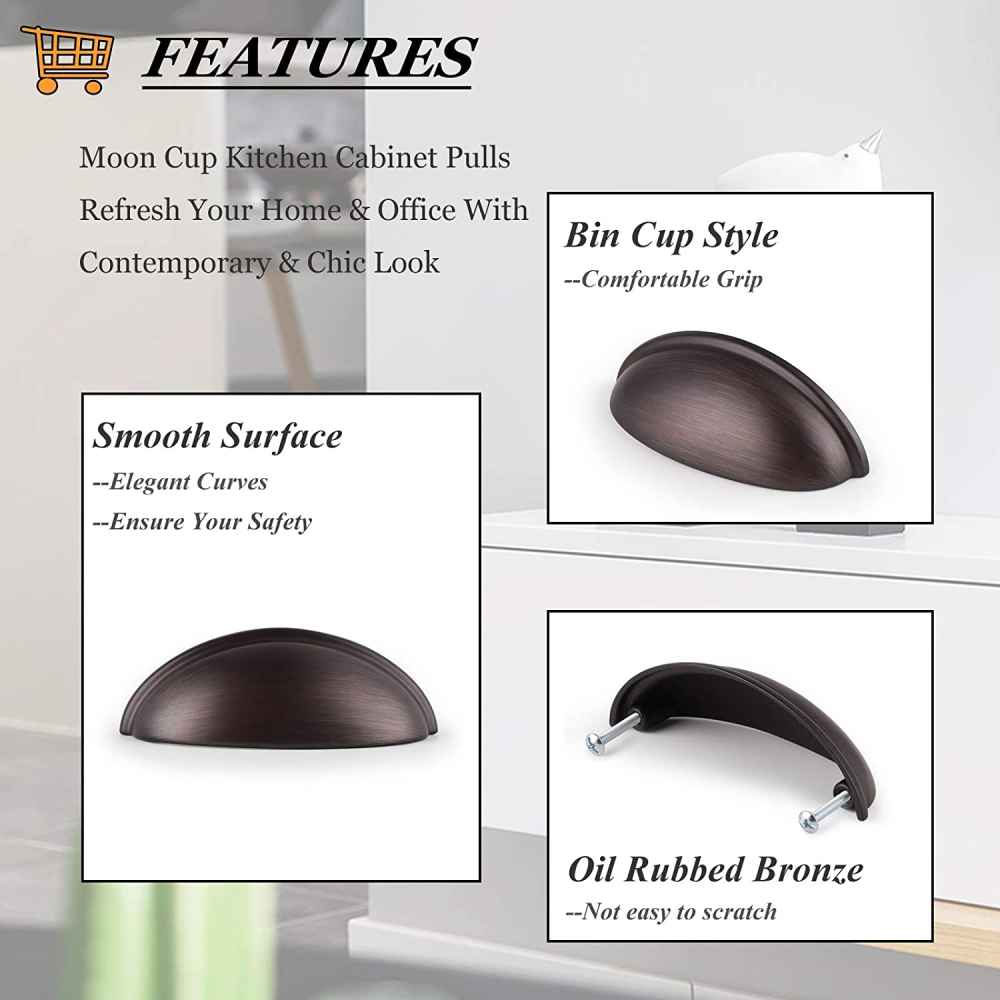 1.04-in. x 0.04-in. Zinc Alloy Cabinet Handle In Oil Rubbed Bronze