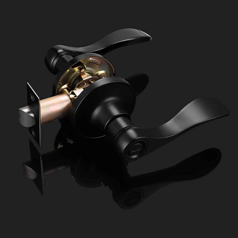 4-in. x 0.03-in. Zinc Alloy Door Lock In Black