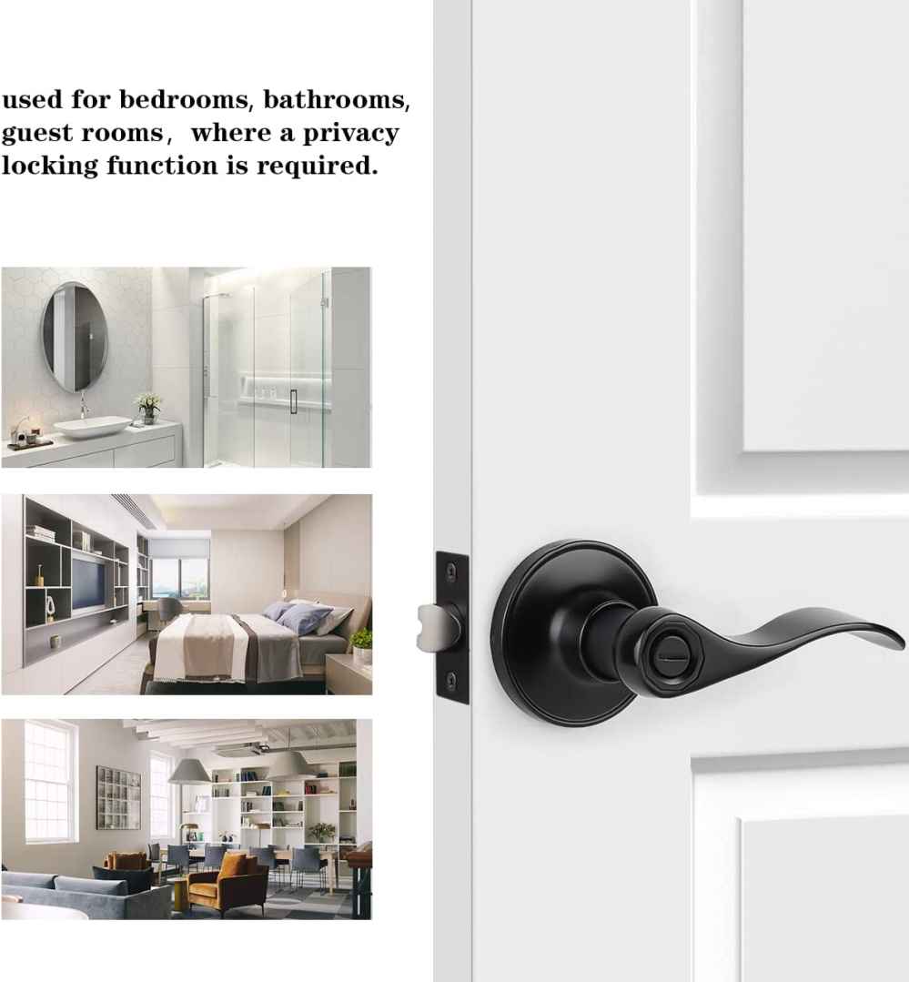 4-in. x 0.03-in. Zinc Alloy Door Lock In Black
