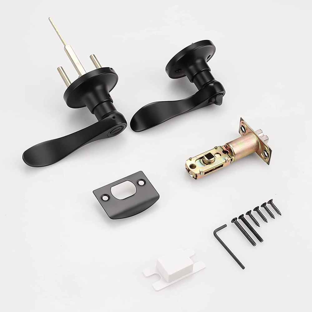 4-in. x 0.03-in. Zinc Alloy Door Lock In Black