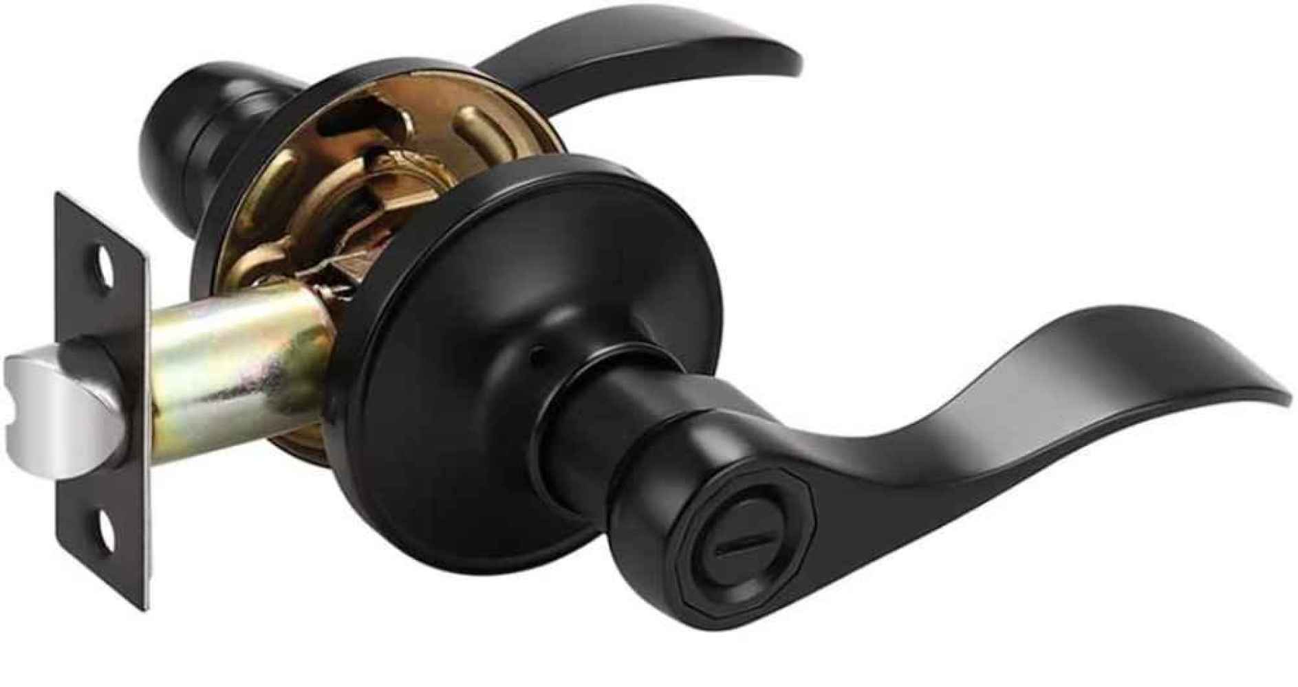 4-in. x 0.03-in. Zinc Alloy Door Door Lock In Black