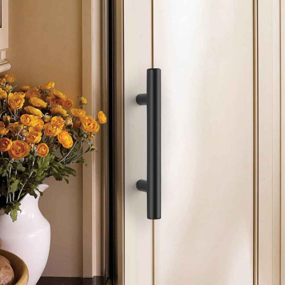 10-in. x 1.25-in. Stainless Steel Cabinet Cabinet Handle In Black