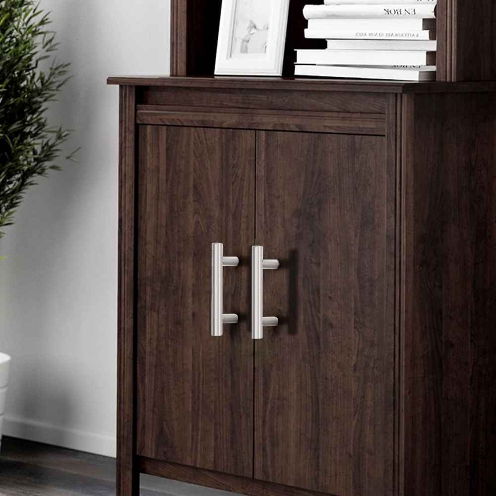 4-in. x 1.25-in. Stainless Steel Cabinet Handle In Brushed Nickel