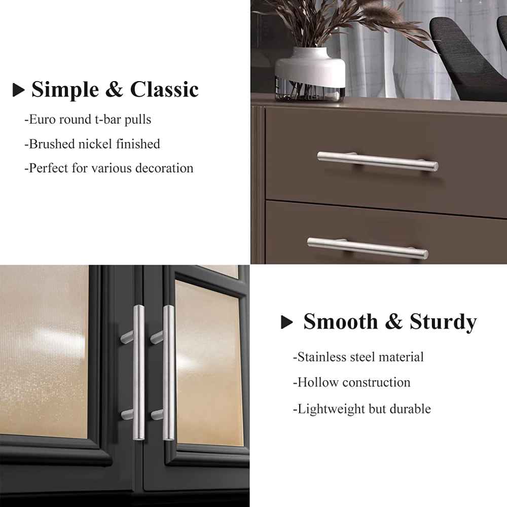 5-in. x 1.25-in. Stainless Steel Cabinet Handle In Brushed Nickel