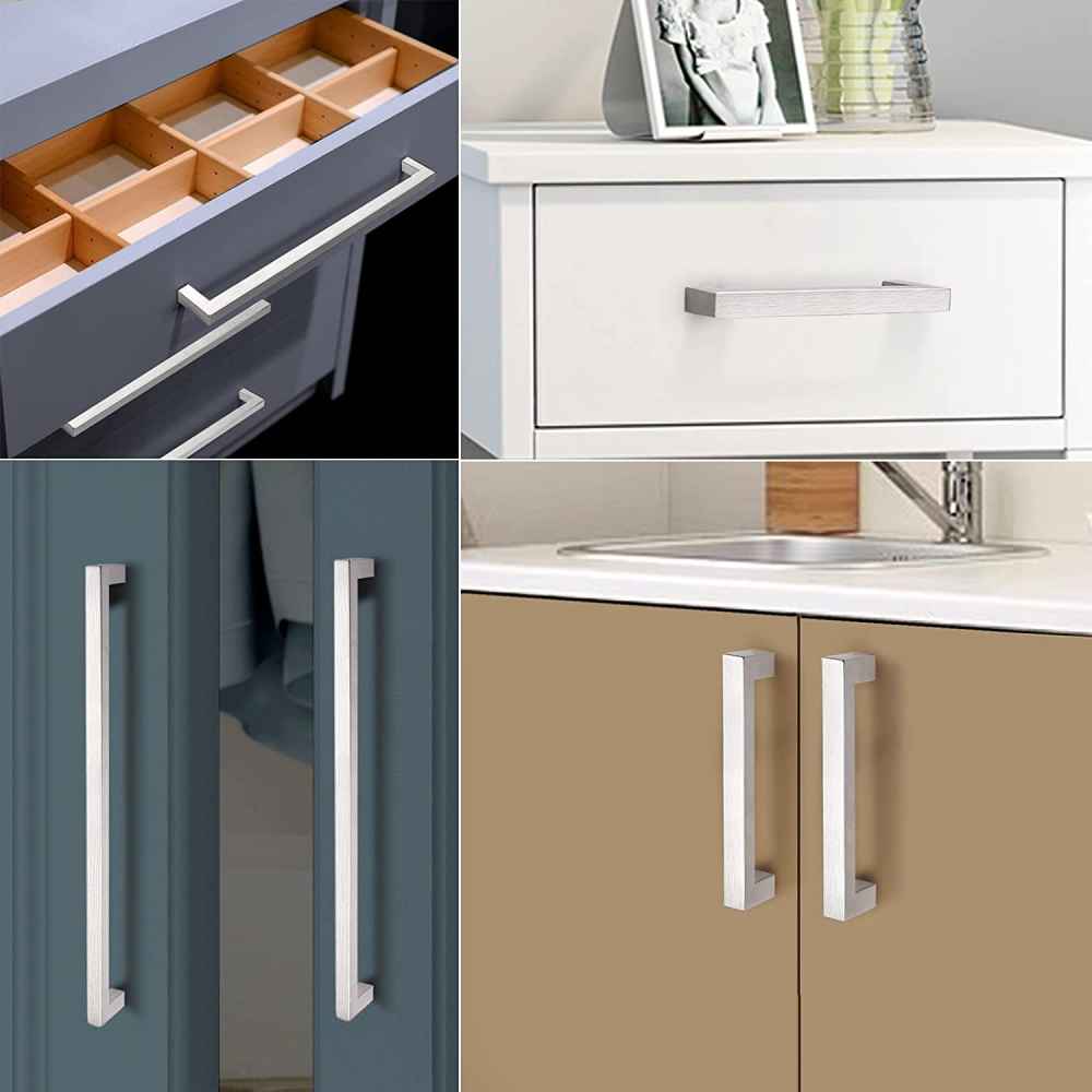 8-in. x 1.25-in. Stainless Steel Cabinet Handle In Brushed Nickel