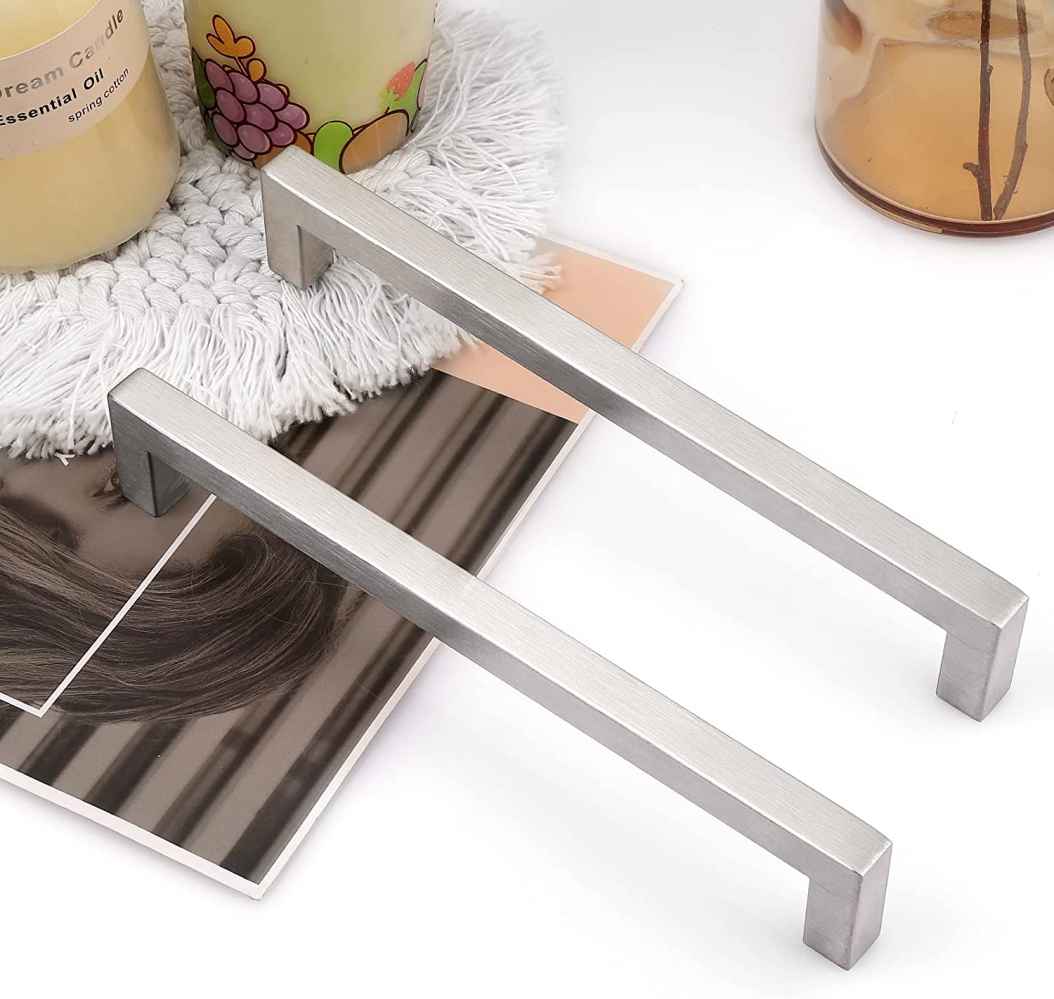 8-in. x 1.25-in. Stainless Steel Cabinet Handle In Brushed Nickel