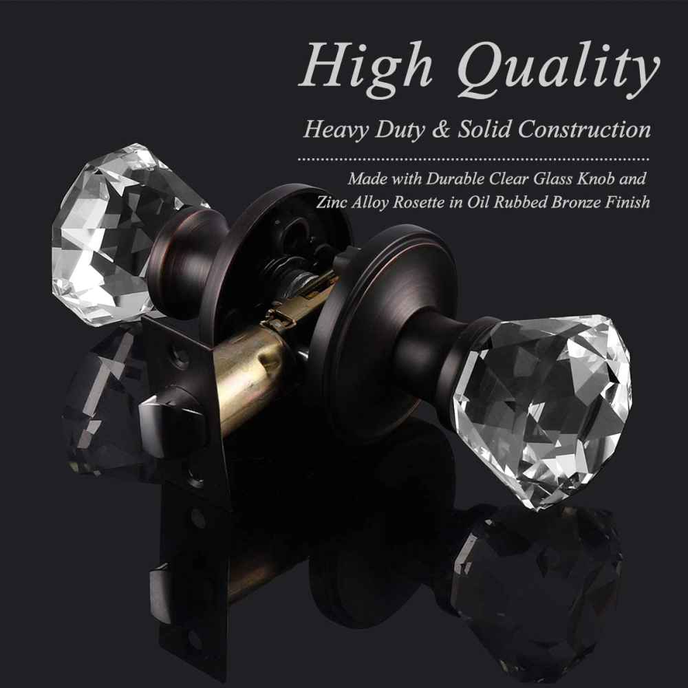 2-in. x 0.03-in. Glass-Zinc Alloy Door Door Lock In Oil Rubbed Bronze