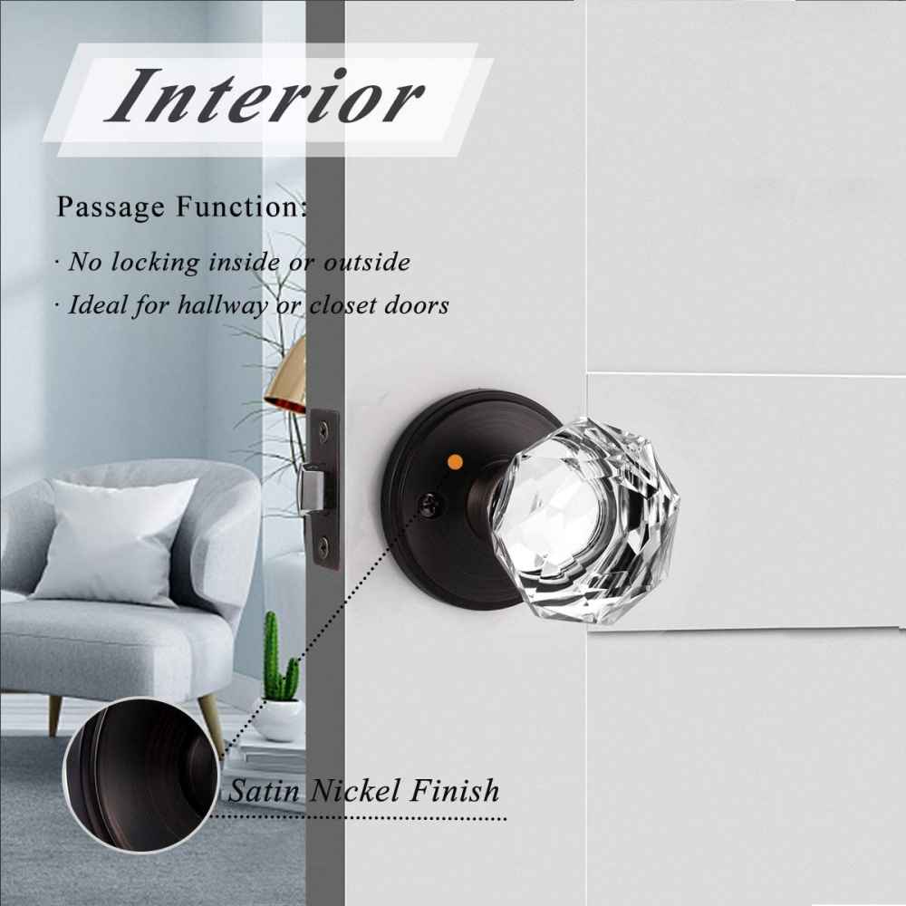 2-in. x 0.03-in. Glass-Zinc Alloy Door Door Lock In Oil Rubbed Bronze