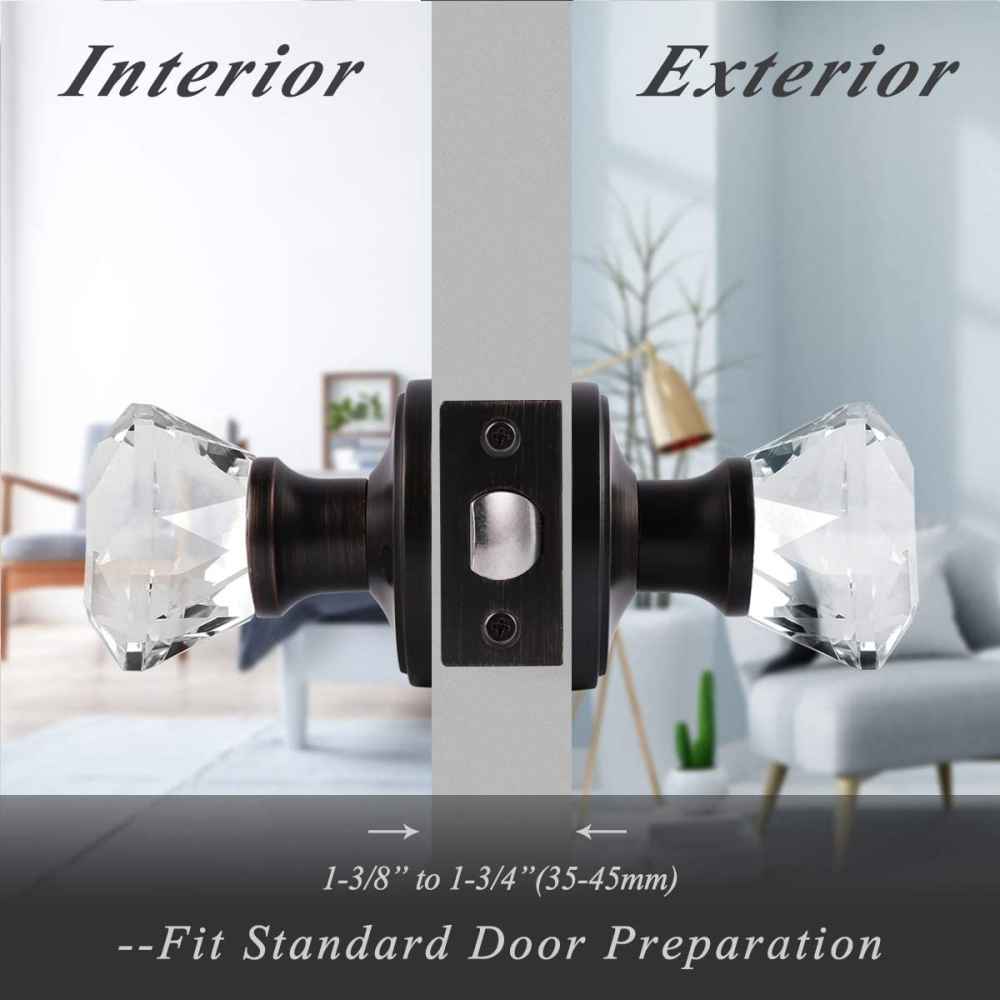 2-in. x 0.03-in. Glass-Zinc Alloy Door Door Lock In Oil Rubbed Bronze