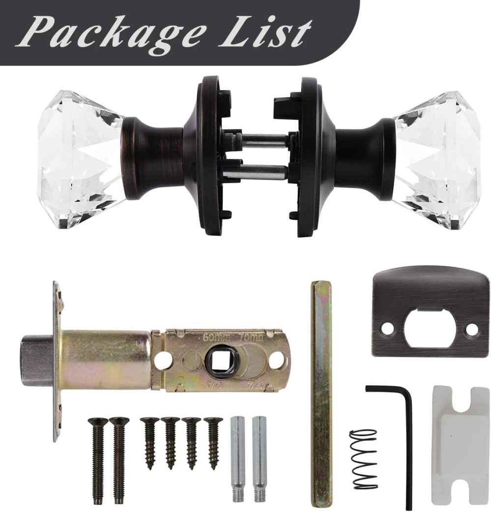 2-in. x 0.03-in. Glass-Zinc Alloy Door Door Lock In Oil Rubbed Bronze