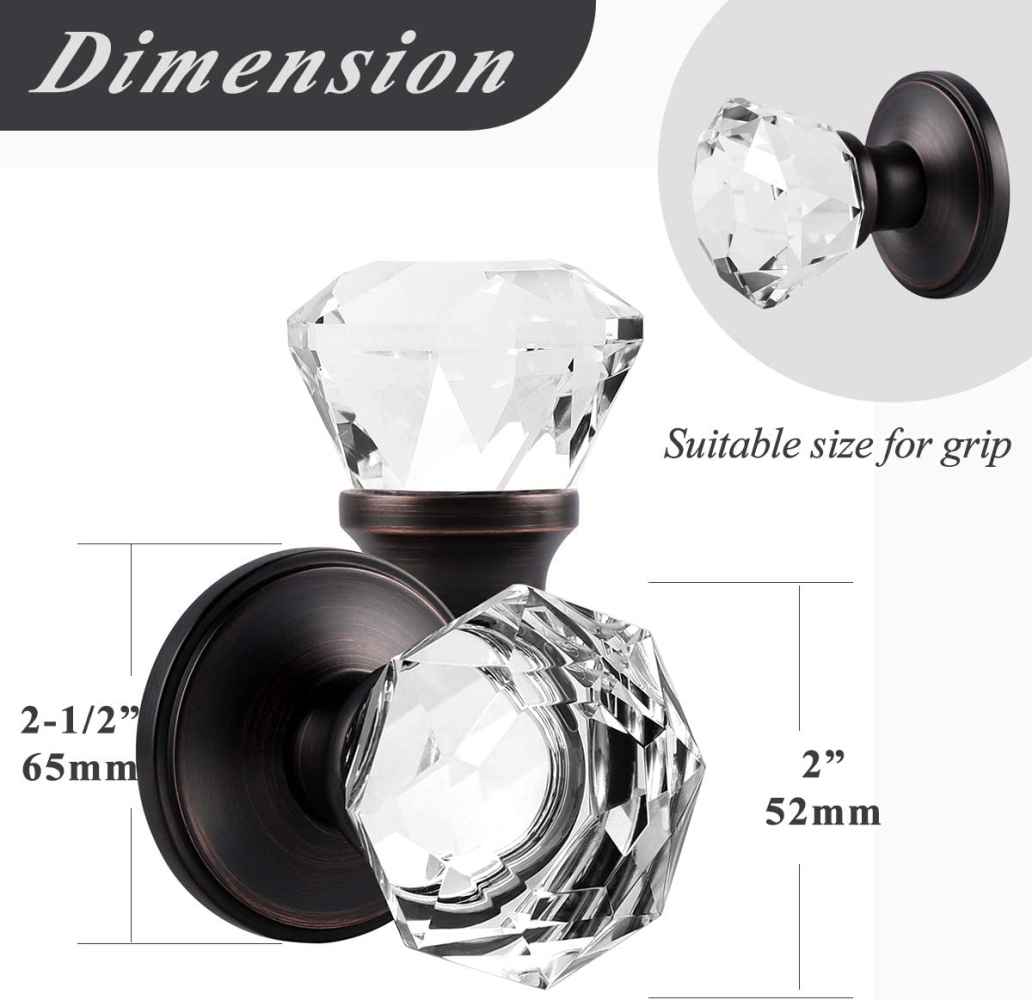 2-in. x 0.03-in. Glass-Zinc Alloy Door Door Lock In Oil Rubbed Bronze