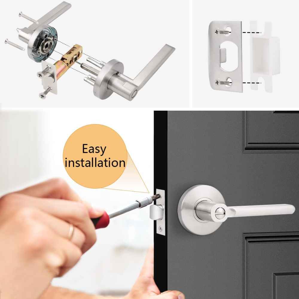 5-in. x 0.01-in. Stainless Steel Door Lock In Satin Nickel