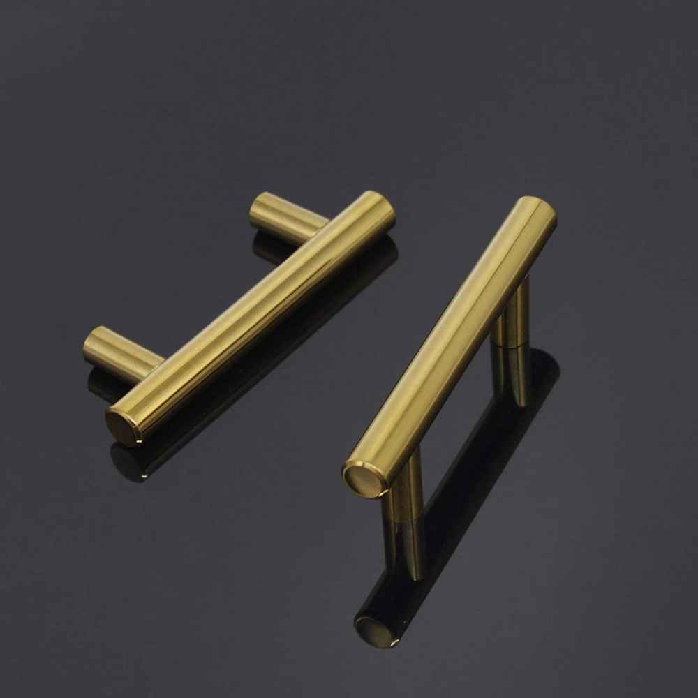 4-in. x 1.25-in. Stainless Steel Cabinet Handle In Brushed Gold