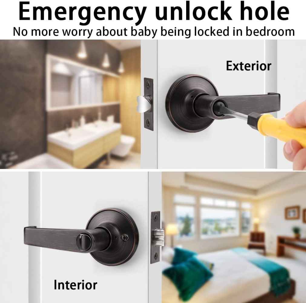 4-in. x 0.03-in. Zinc Alloy Door Lock In Oil Rubbed Bronze