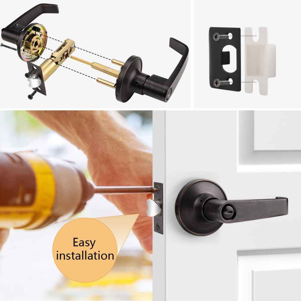 4-in. x 0.03-in. Zinc Alloy Door Lock In Oil Rubbed Bronze