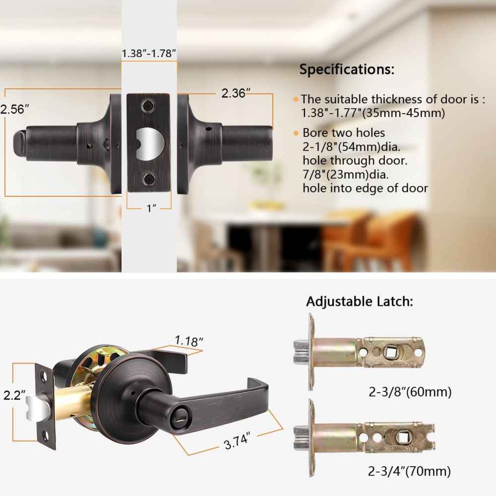 4-in. x 0.03-in. Zinc Alloy Door Lock In Oil Rubbed Bronze