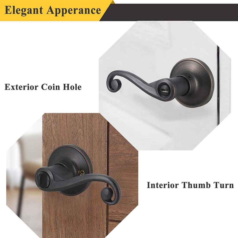2.5-in. x 0.03-in. Zinc Alloy Door Lock In Oil Rubbed Bronze