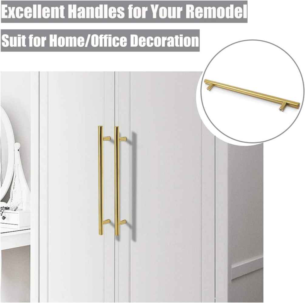 11.03-in. x 1.25-in. Stainless Steel Cabinet Handle In Brushed Gold