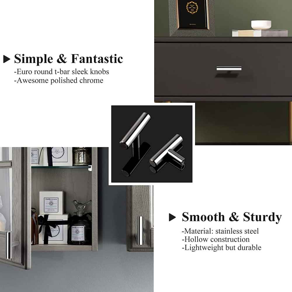 2-in. x 0.03-in. Stainless Steel Cabinet Knob In Chrome