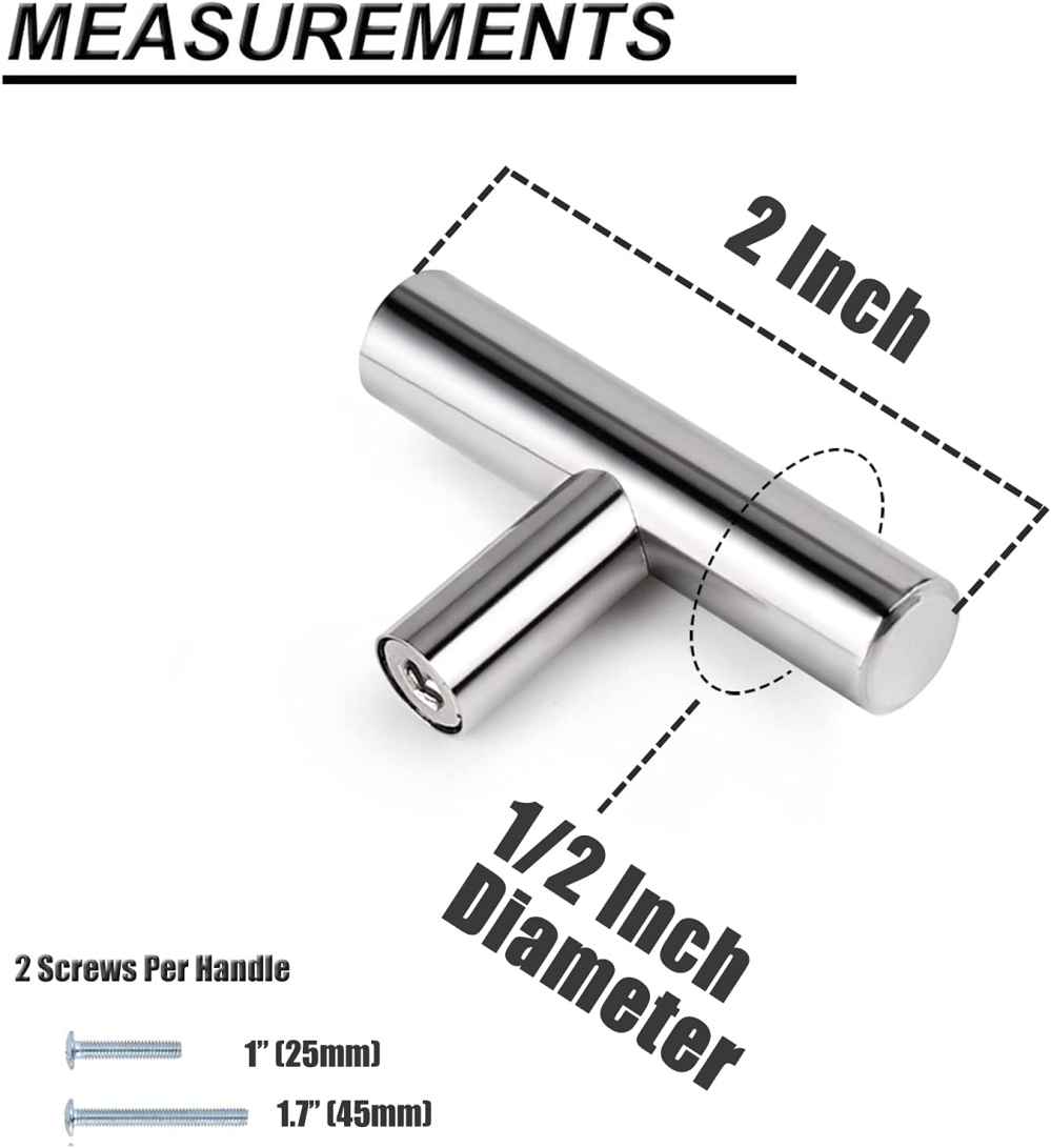 2-in. x 0.03-in. Stainless Steel Cabinet Knob In Chrome