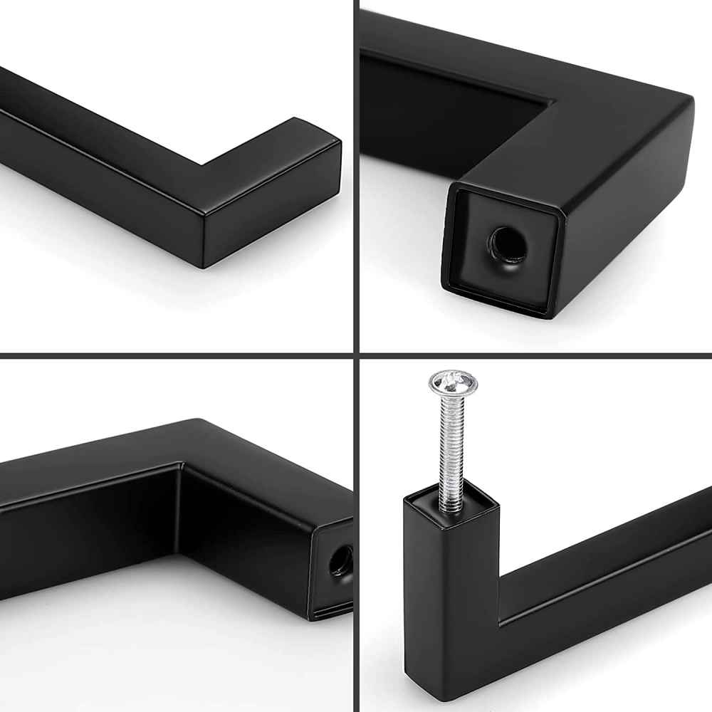 4.5-in. x 1.25-in. Stainless Steel Cabinet Cabinet Handle In Black