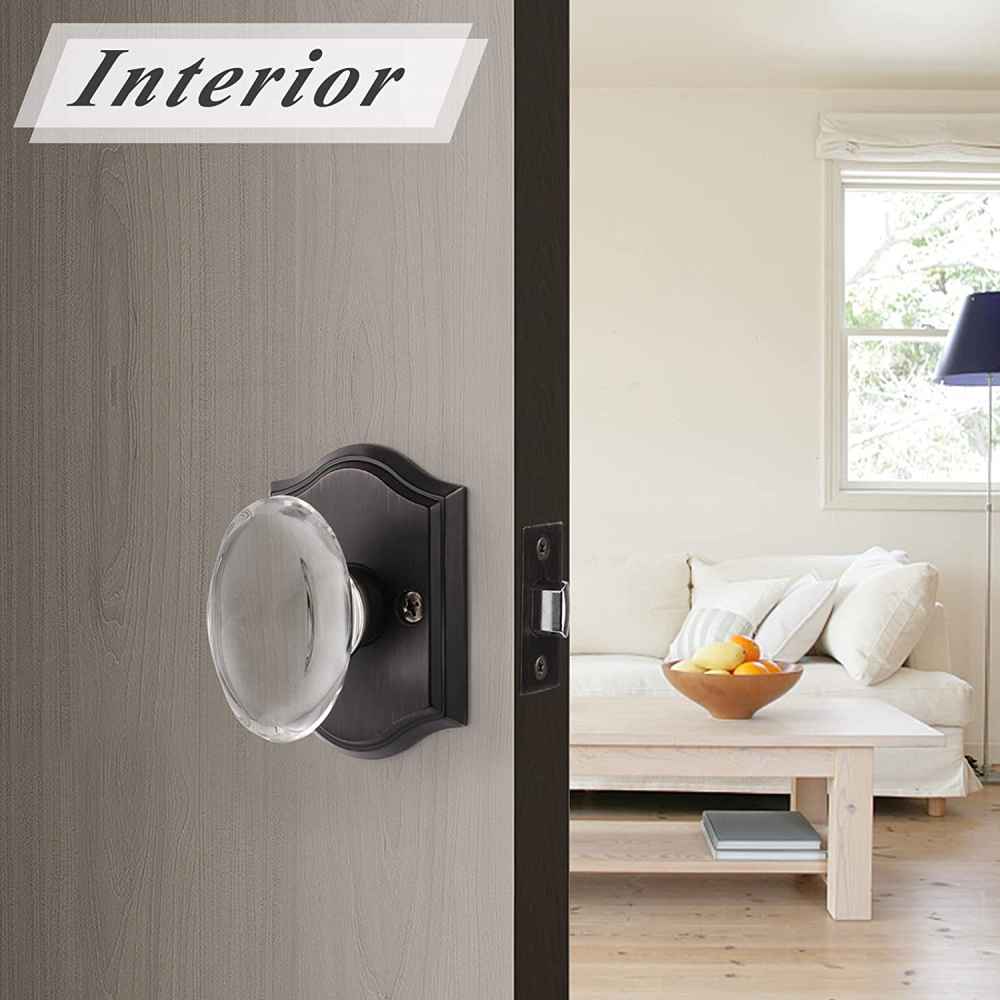 2.63-in. x 0.03-in. Glass-Zinc Alloy Door Door Lock In Oil Rubbed Bronze