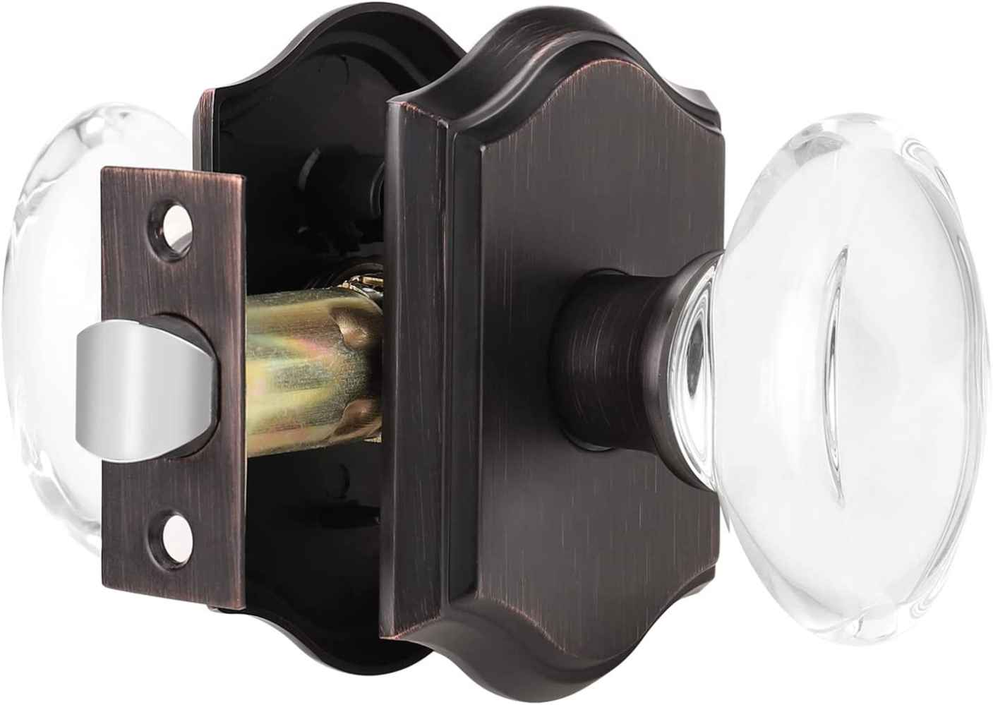 2.63-in. x 0.03-in. Glass-Zinc Alloy Door Door Lock In Oil Rubbed Bronze