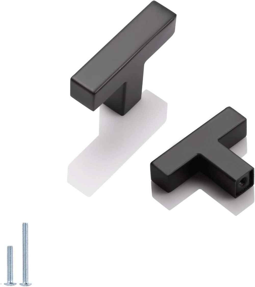 2-in. x 1.04-in. Stainless Steel Cabinet Cabinet Knob In Black
