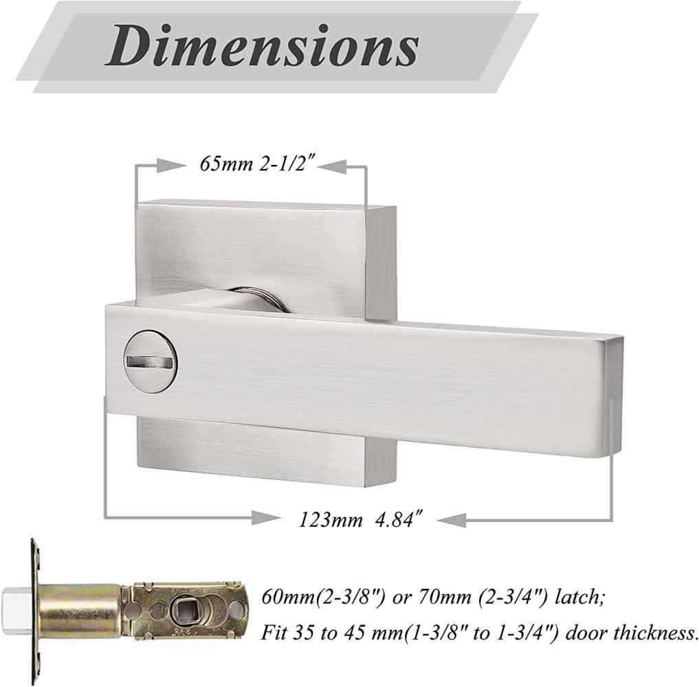 4.8-in. x 0.03-in. Zinc Alloy Door Lock In Satin Nickel