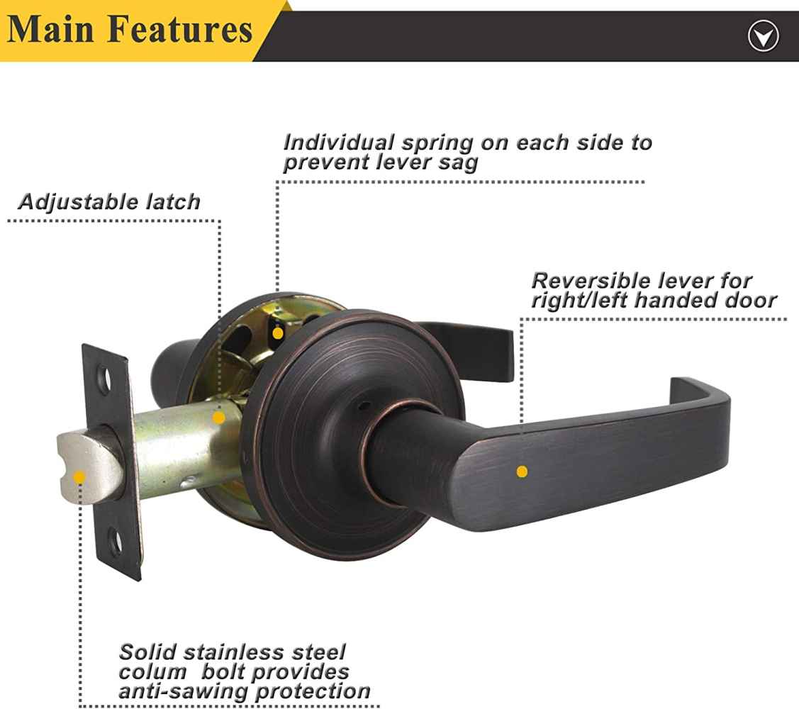 2.5-in. x 0.03-in. Zinc Alloy Door Lock In Oil Rubbed Bronze