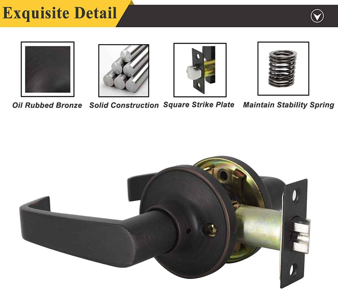 2.5-in. x 0.03-in. Zinc Alloy Door Lock In Oil Rubbed Bronze