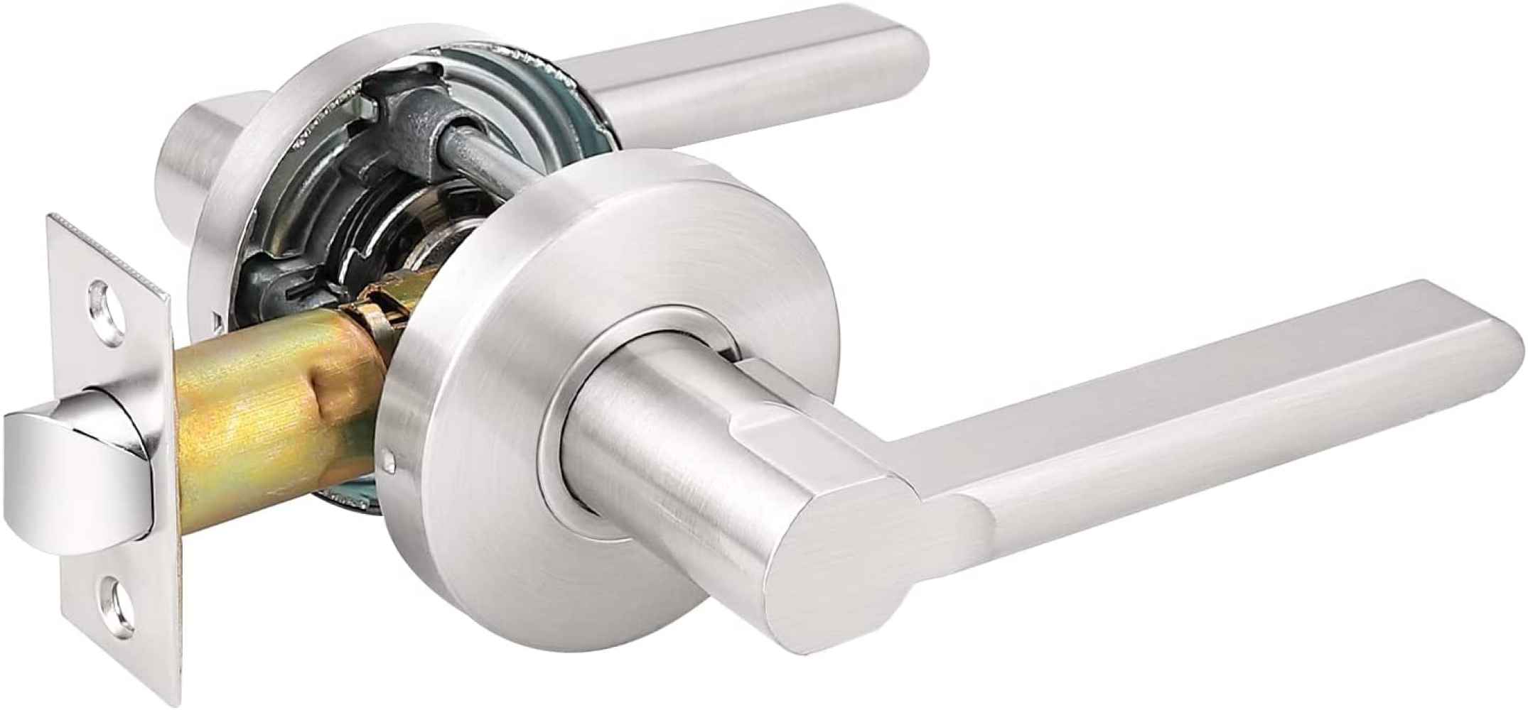 4.8-in. x 0.01-in. Stainless Steel Door Door Lock In Brushed Nickel