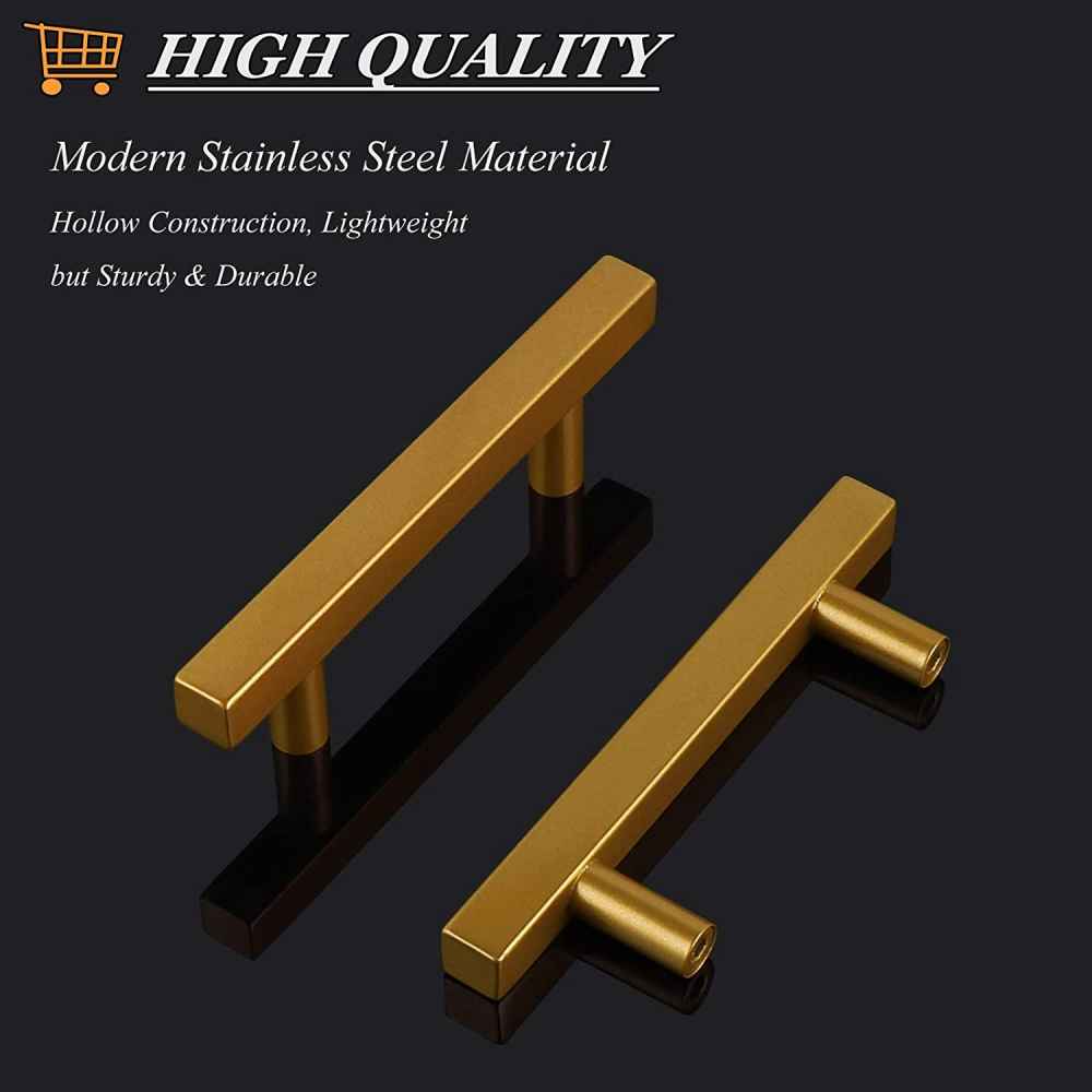5-in. x 1.25-in. Stainless Steel Cabinet Handle In Gold
