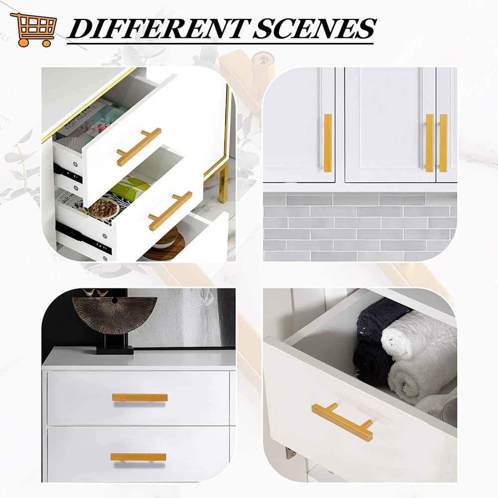 5-in. x 1.25-in. Stainless Steel Cabinet Handle In Gold