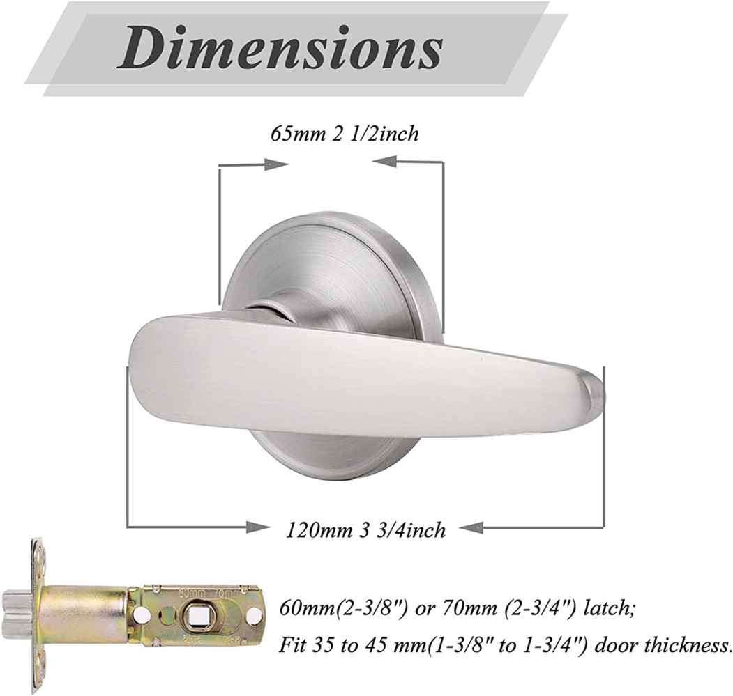 2.5-in. x 0.01-in. Stainless Steel Door Door Lock In Brushed Nickel