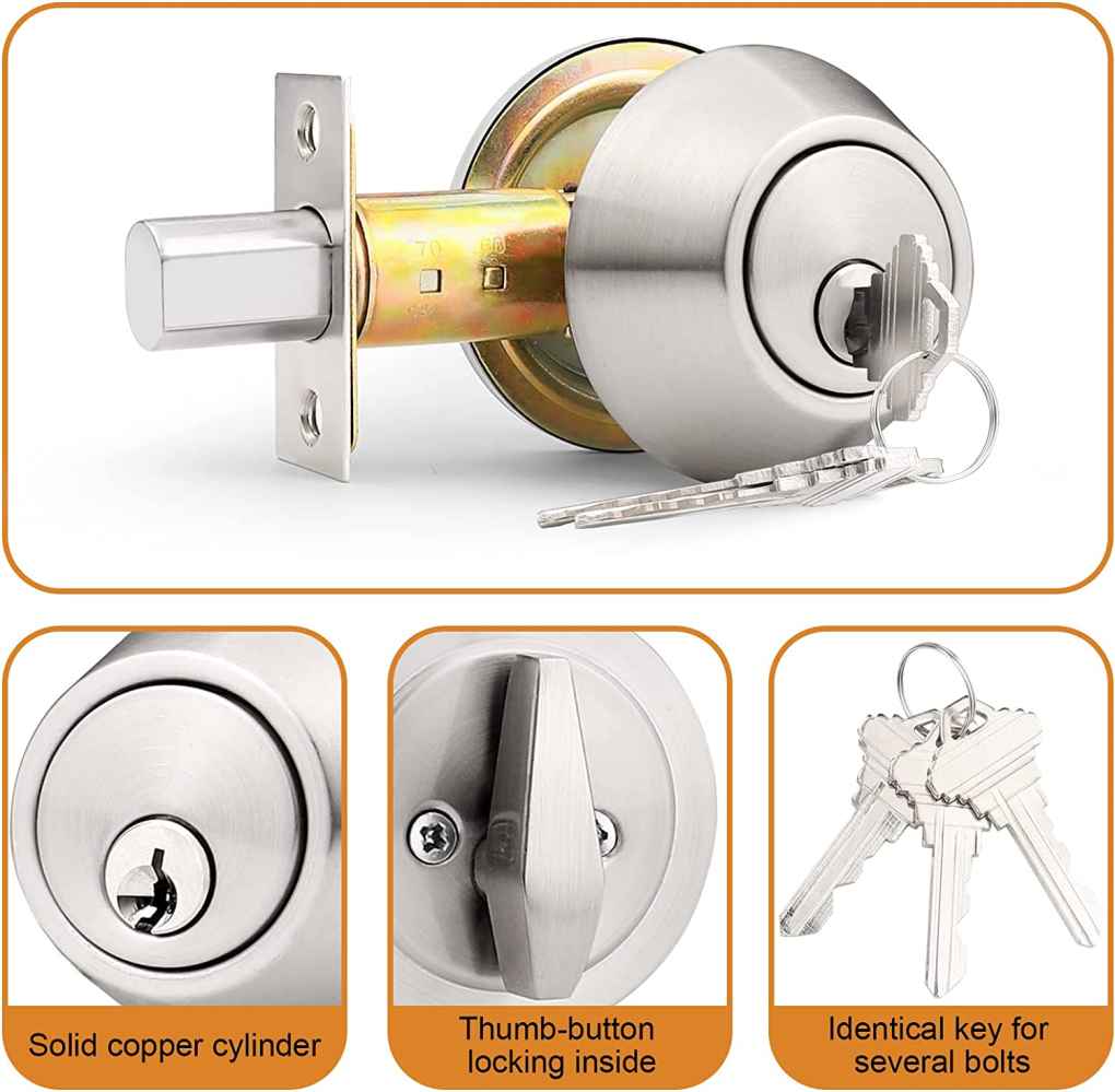 2.56-in. x 0.03-in. Stainless Steel Door Lock In Brushed Nickel