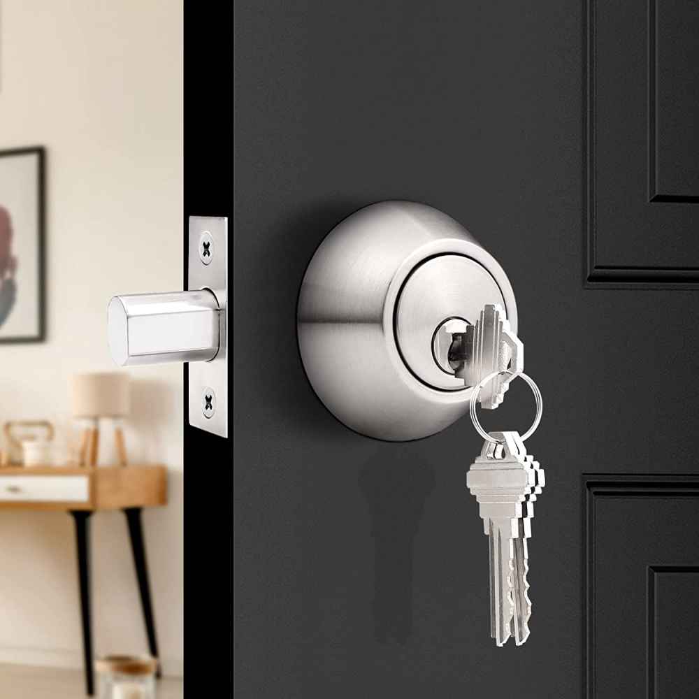 2.56-in. x 0.03-in. Stainless Steel Door Lock In Brushed Nickel